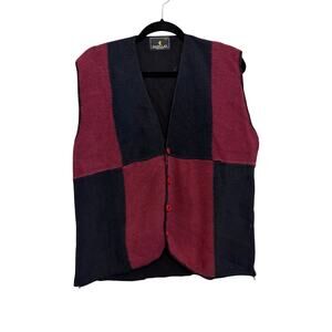 Barclay Colorblock Sweater Vest Mens L Red Blue Grandpacore Mature Heritage USA